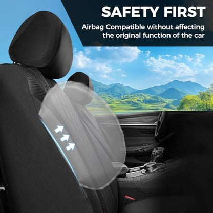 FLORICH Seat Covers Full Set, Leather Seat Covers for Cars, Waterproof Car Seat Protector Breathable, Front and Rear Seat Covers for Cars, Automotive Seat Covers Universal Fit for Most Car SUV Truck - Image 5