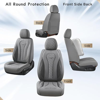 Coverado Seat Covers, Car Seat Covers Front Seats, Gray Car Seat Cover, Waterproof Car Seat Covers, Car Seat Cushion, Front Car Seat Covers Leatherette Car Seat Protector Universal Fit Most Cars - Image 2