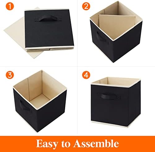 Lifewit Storage Cubes, 11 Inch Organizer Bins, 18L Black, 6 Packs - Image 5