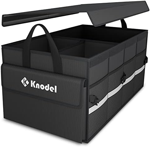 K KNODEL Trunk Organizer with Lid for Car, SUV, and Truck (Medium, Black) by K+KNODEL