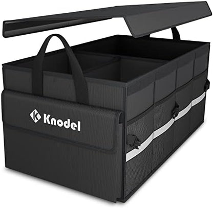 K KNODEL Trunk Organizer with Lid for Car, SUV, and Truck (Medium, Black) by K+KNODEL