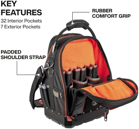 Klein Tools 62804 Tool Runner Tool Bag Organizer for Electricians, HVAC, Plumbers, Technicians, 39 Pockets, Opens Both Sides - Image 2