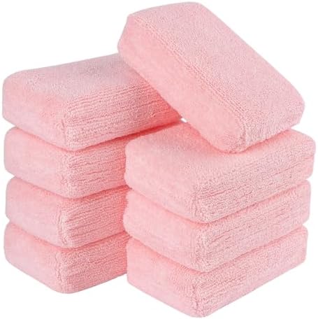 AIDEA Microfiber Applicator Pads-8 Pack, Car Wash Sponge, Pink by AIDEAHOME