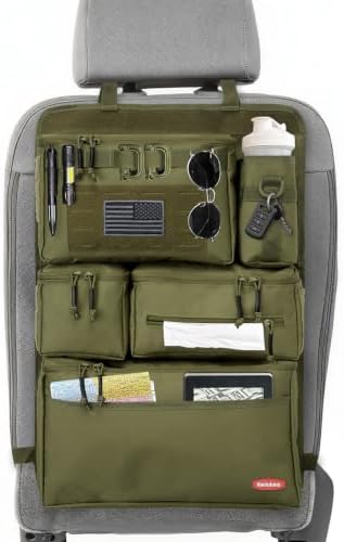 Tactical Car Seat Back Organizer for Trucks, SUVs & Vans, Green by Vanlutone