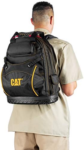 CAT 18-Inch Pro Tool Back Pack, 32 Pockets for Tool Storage and Organization, Premium 1680D Water-Resistant Polyester Weave, Padded Shoulder and Waist Support, Molded Bottom - 980197N - Image 5
