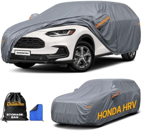 Waterproof HR-V(2016-2026) Car Cover with Breathable Vents, [Upgrade] Premium Covers with Cotton Liner and Zipper Door,Sun Rain Snow Dust Uv Protection.(Gift with Towel Storage Bag) by Unknown
