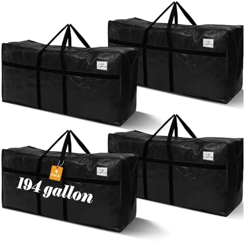 4 Pcs 194 Gallon Extra Large Moving Bags Heavy Duty Storage Bag by Clysee