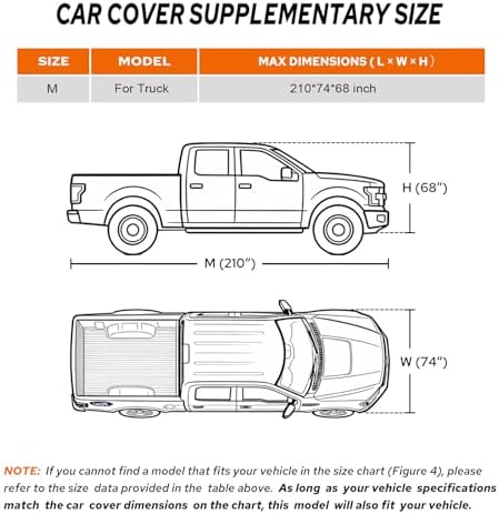 10-Layer Truck Cover Fit for Pickup Up to 210" L, Size M (See Size Chart) - Image 5
