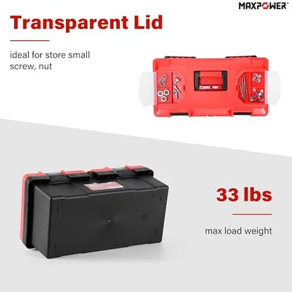 MAXPOWER 17 inch Tool Box, Small Plastic Toolbox with Handle - Image 4