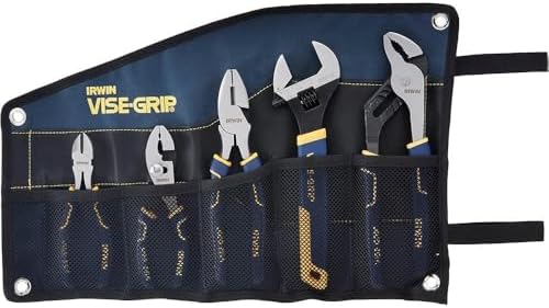 IRWIN VISE-GRIP Pliers Set with Tool Wrap, 5-Piece (2078708), Blue - Image 2