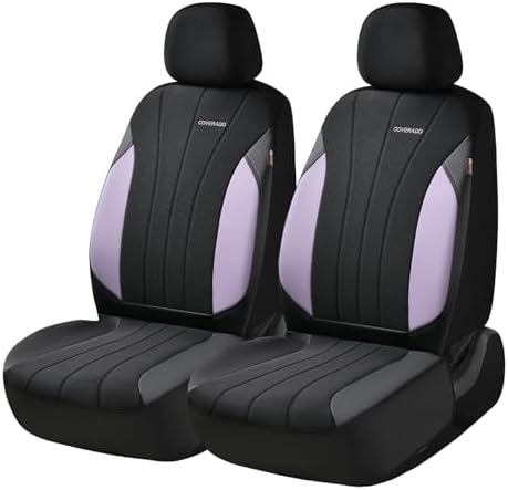 Coverado Seat Covers 2-Pack, PU Leather Car Protectors Front Seats, Luxury Universal Fit Seat Covers for SUV, Truck, Sedan and Most Vehicles - Image 2