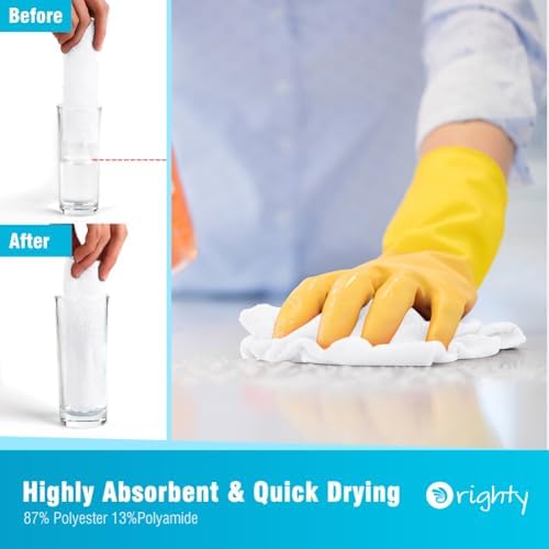 Orighty Microfiber Cleaning Cloth 5 Pack, White Cleaning Rags 12x11 inch - Image 3