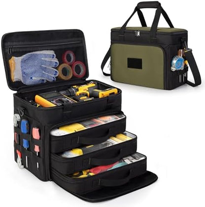Marscamd 2 Layers Tool Bag with 3 Clear Window Removable Cases by Marscamd