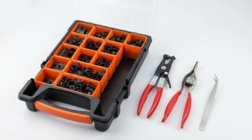 355PCS 17 Sizes Spring Band Hose Clamps Assortment with Two Pliers Tool - Image 3