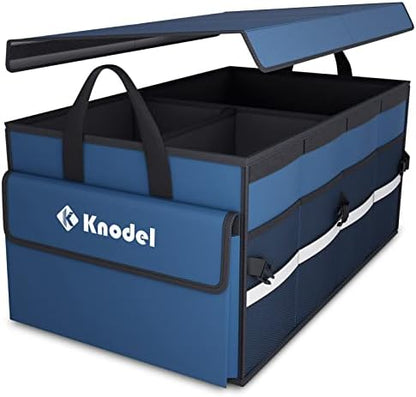 K KNODEL Trunk Organizer with Lid for Car, SUV, and Truck (Medium, Blue) by K+KNODEL