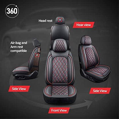 MIROZO 2PCS Front Seat Covers, Leather Car Seat Covers for Sedan, Truck,SUV - Image 6