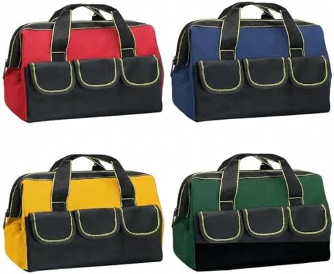 Tool Bags for Men Heavy Duty with Waterproof Hard Bottom Wide Mouth Large Tool Tote Bag Multi Pockets Organizer for Electrician Carpenter Mechanic Dad Gifts (1, Navy blue, 16 Inch) - Image 7