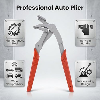 Car Clip Pliers, Auto Fastener Rivet Remover Tool, Spring-Loaded Panel Clip Removal Pliers for Car Door Panel Dashboard Interior Maintenance, 7 Inch - Image 3