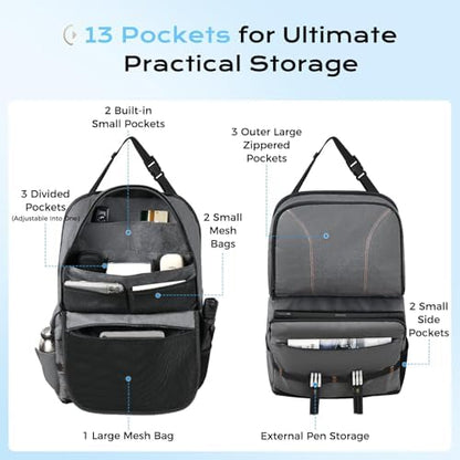 Coverado Backseat Car Organizer, Heavy-Duty Durable Dual-Way Use Car Back Seat Organizer Waterproof with Reinforced Pockets, Zipper Closure Design, Protect Valuables from Spills, Keeps Car Tidy - Image 2