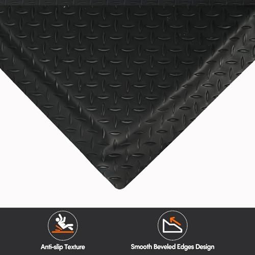 Nisorpa Anti Fatigue Mats Industrial 2' x 3' Ergonomic Standing Mat 15/16" Extra Thick Heavy Duty Commercial Diamond Plate Shop Floor Mat Support for Leg & Back Pain, Black - Image 5