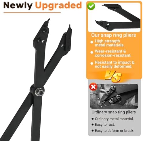 26" Internal Retaining Ring Pliers for GM 5L40 5L50 6L50 6L80 6L90 Transmission, Heavy Duty Large Snap Ring Pliers with Straight Tips, Extra Long Transmission Snap Ring Removal Tool - Image 4