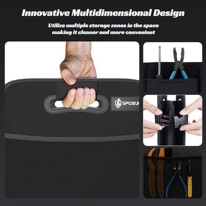 Sposuit Trunk Organizer for Car - 70L Collapsible Sturdy Car Storage, Black - Image 5