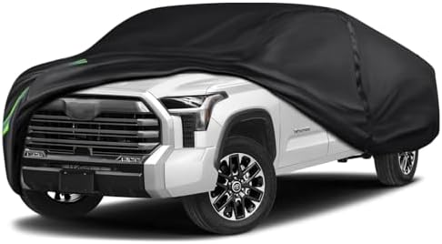 16-Layer 600D Heavy Duty Universal Full Car Cover for Outdoor & Indoor Use - All Weather Sun UV Rain Snow Dust Proof, Waterproof Scratch Resistant,Fits Pickup Body Length 230"-260"/19.1-21.6 ft by QUYDDC