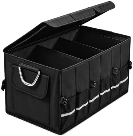 Trunk Organizer With Lid For SUV Car Trunk Foldable Oxford Storage by FISONA
