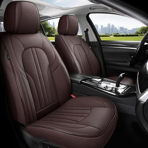 MINGBRON Car Seat Covers,Car Seat Protector Waterproof,Seat Covers Full Set, Car Seat Protectors,Automotive Seat Covers Fit for Most Cars Brown - Image 2
