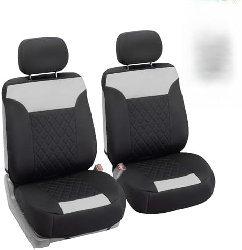 FH Group Car Seat Cover Cushion - 2 Pack Seat Covers for Cars Trucks SUV, Gray Black Car Seat Covers Neosupreme Car Seat Cushions, Durable Car Seat Cover Cushion, Universal Fit Car Seat Protector by FHGroup