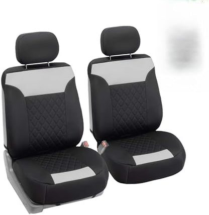 FH Group Car Seat Cover Cushion - 2 Pack Seat Covers for Cars Trucks SUV, Gray Black Car Seat Covers Neosupreme Car Seat Cushions, Durable Car Seat Cover Cushion, Universal Fit Car Seat Protector by FHGroup