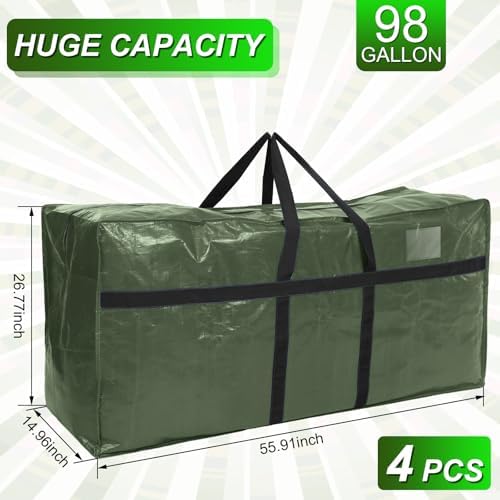 Windyun 4 Pack 98 Gallon Extra Large Moving Bags XXL Heavy Duty Storage Bag - Image 2