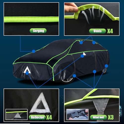 Hail Protector Car Cover with Car Sun Visor,Fit Sedan-Length 194-208 Inch. - Image 3