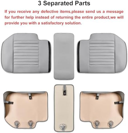 Back Seat Covers, Rear Seat Cushions, Auto Bench Protector with Breathable PU Leather and Non-Slip Bottom Universal for 4 Season (Gray, 61" x 20. 5") - Image 5