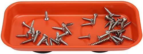 KEILEOHO 10 Packs Magnetic Tray Set, Orange Magnetic Parts Tray Set, Stainless Steel Magnetic Trays, Magnetic Tools Tray for Screws, Nuts, Bolts, Small Parts - Image 6