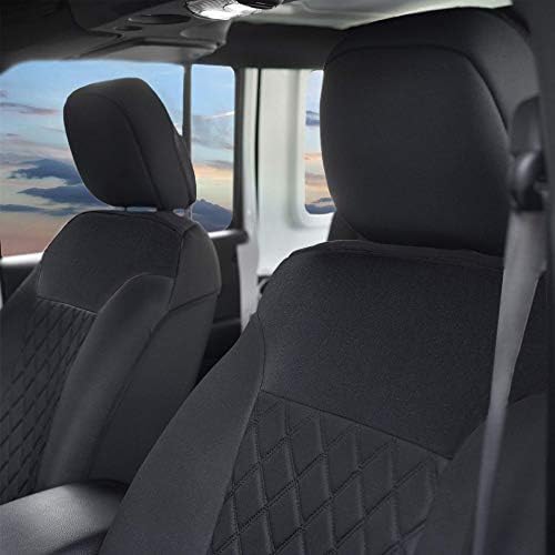 FH Group Car Seat Cover Cushion - 2 Pack Seat Covers for Cars Trucks SUV, Solid Black Neosupreme Car Seat Cushions, Waterproof Car Seat Cover Cushion, Universal Fit Car Seat Protector - Image 2