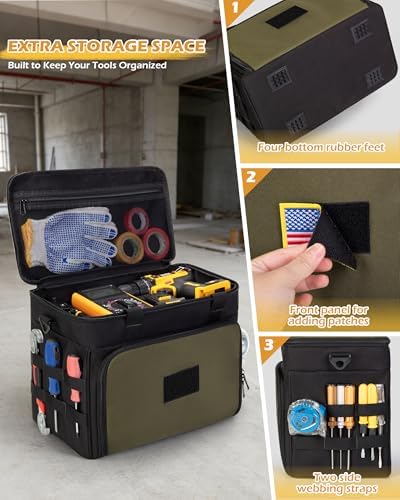 Marscamd 2 Layers Tool Bag with 3 Clear Window Removable Cases - Image 3