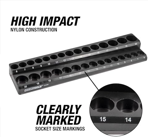 OEMTOOLS 22487 3 Piece Metric Magnetic Socket Organizers for Toolboxes, Socket Holder, Black Tool Box Organizer - Image 4