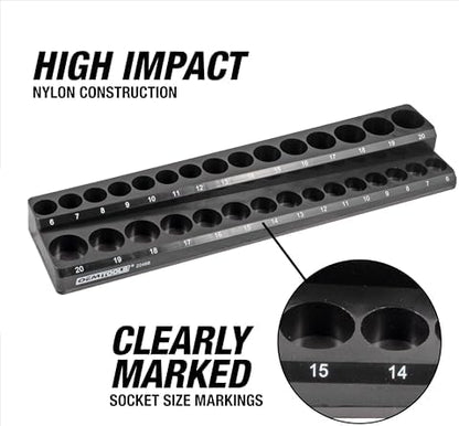 OEMTOOLS 22487 3 Piece Metric Magnetic Socket Organizers for Toolboxes, Socket Holder, Black Tool Box Organizer - Image 4