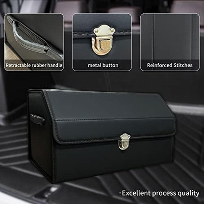 Trunk Organizer for Car,Trunk Organizer for SUV & Sedan,With Lid,Multi-Functional,Foldable Cargo Stotage Box - Black - Small - Image 3