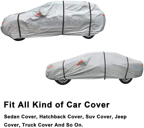 SEAZEN Car Cover Straps Wind Protector, 3Pcs Adjustable Elastic Windproof Ropes Protect Car Cover from High Winds, Universal Fit Most Cars (Black) - Image 2