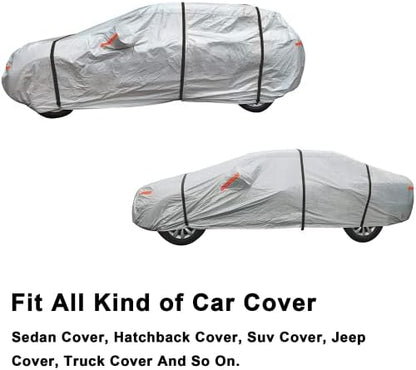 SEAZEN Car Cover Straps Wind Protector, 3Pcs Adjustable Elastic Windproof Ropes Protect Car Cover from High Winds, Universal Fit Most Cars (Black) - Image 2