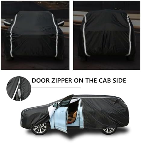 Tecoom Waterproof All Weather SUV Cover, Cotton Lined Hail Protector with Zipper Door, UV Sun Snow Wind Protection, Universal Fit for SUV (191"–205") - Image 2
