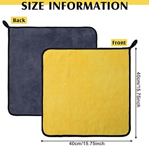20 Pcs Microfiber Car Drying Towels 800 Gsm Thick Plush, Grey and Yellow - Image 4