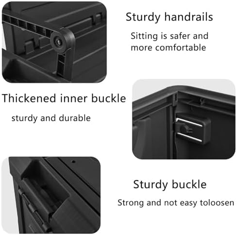 60L Foldable Seatable Camping Box Storage Bins with Lids Trunk Organizer - Image 5