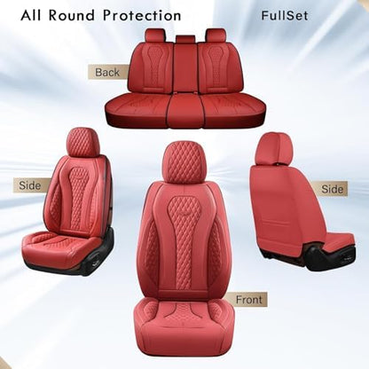 Coverado Red Seat Covers, Car Seat Covers Front Seats, Driver Car Seat Cover, Waterproof Car Seat Covers, Car Seat Cushion, Front Auto Seat Covers, Car Seat Protector Universal Fit Most Cars - Image 3