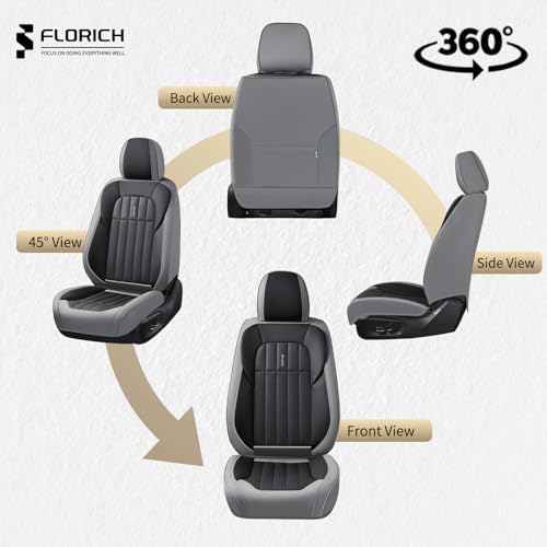 FLORICH Seat Cover, Car Seat Covers Front Set, Waterproof Leather Car Seat Protector, Front Seat Covers for Cars, Automotive Seat Covers Protector 2 Pack Fit for Most Cars Trucks SUV - GrayBlack - Image 6