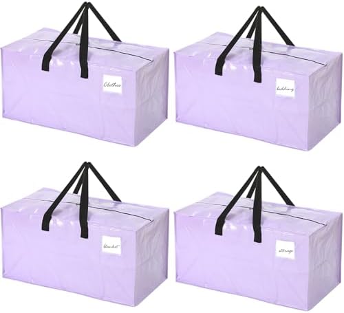 4 Pcs 24 Gallon Extra Large Moving Bags Heavy Duty Storage Bag by Clysee
