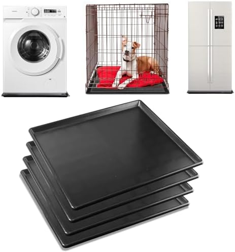 4 Pack Car Oil Drip Pan, 23.6 x 19.68 x 1.6 in Oil Change Drain Pan, Plastic Oil Drip Tray for Under Car, Oil Catch Pan Tray for Garage, Fridges, Washing Machines, Cat Litter Box Bottom by Unknown