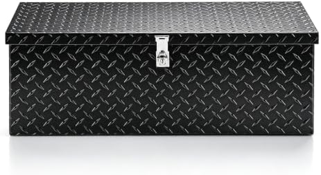 TUFFIOM 30" Aluminum Truck Bed Tool Box, Heavy Duty Diamond Plate Trailer Tool Box with Side Handle & Lock Keys, Tool Storage Organizer Chest for Pick up,Truck Bed,ATV,RV Trailer - Image 4
